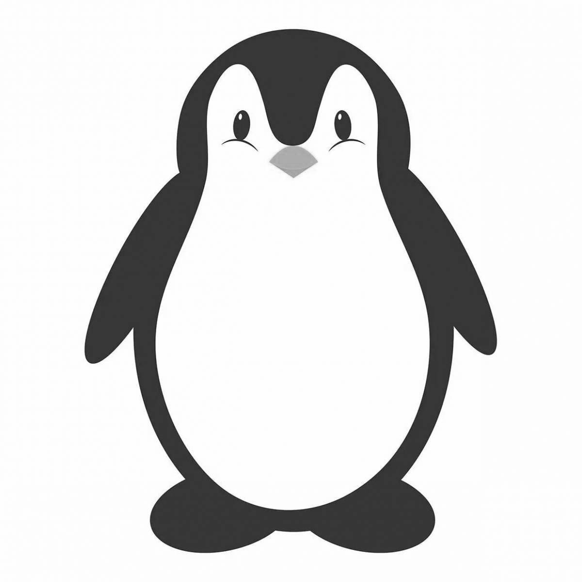 Раскраска веселый пингвин