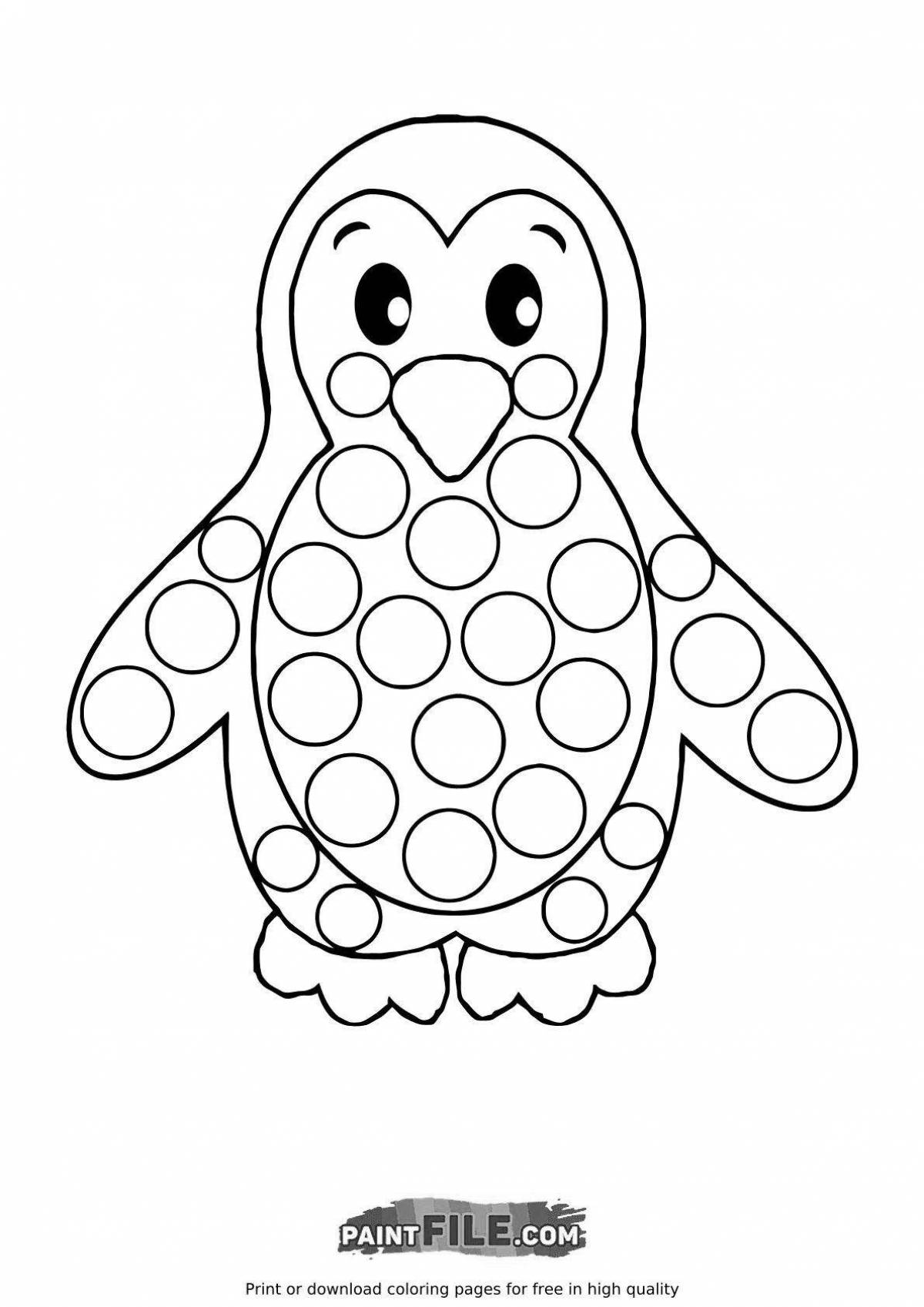 Adorable penguin pattern coloring page