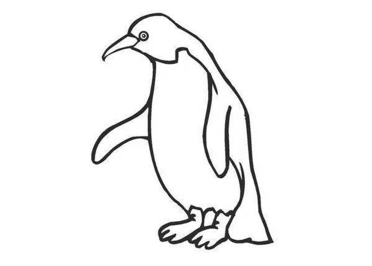 Креативный шаблон раскраски пингвинов