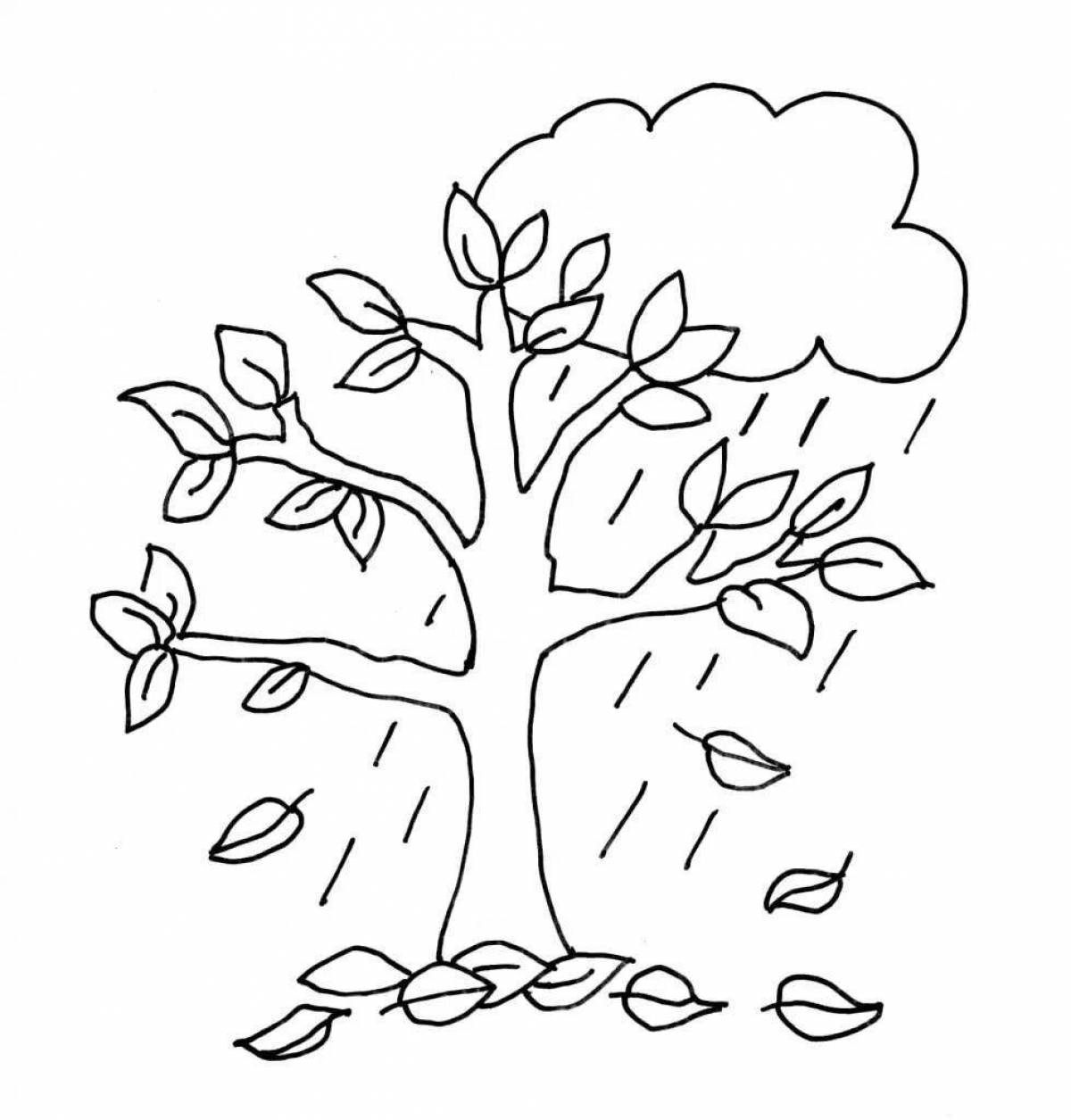 Blissful autumn forest coloring page