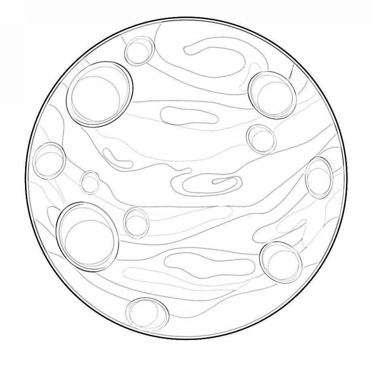 Coloring page adorable planet mars