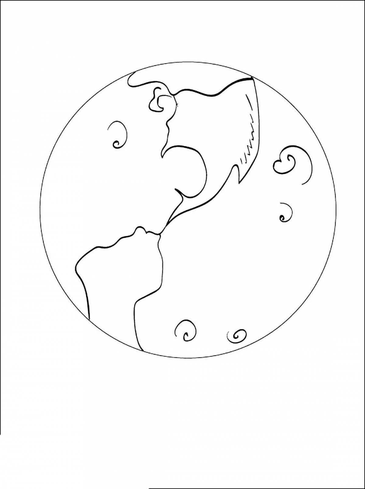 Coloring page magical planet mars