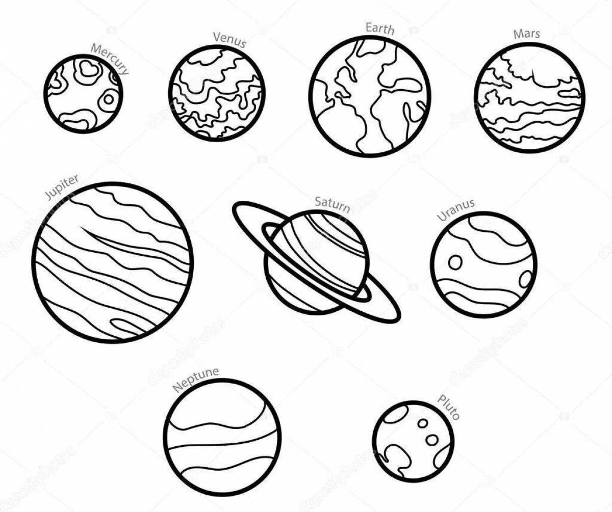 Coloring page mysterious planet mars