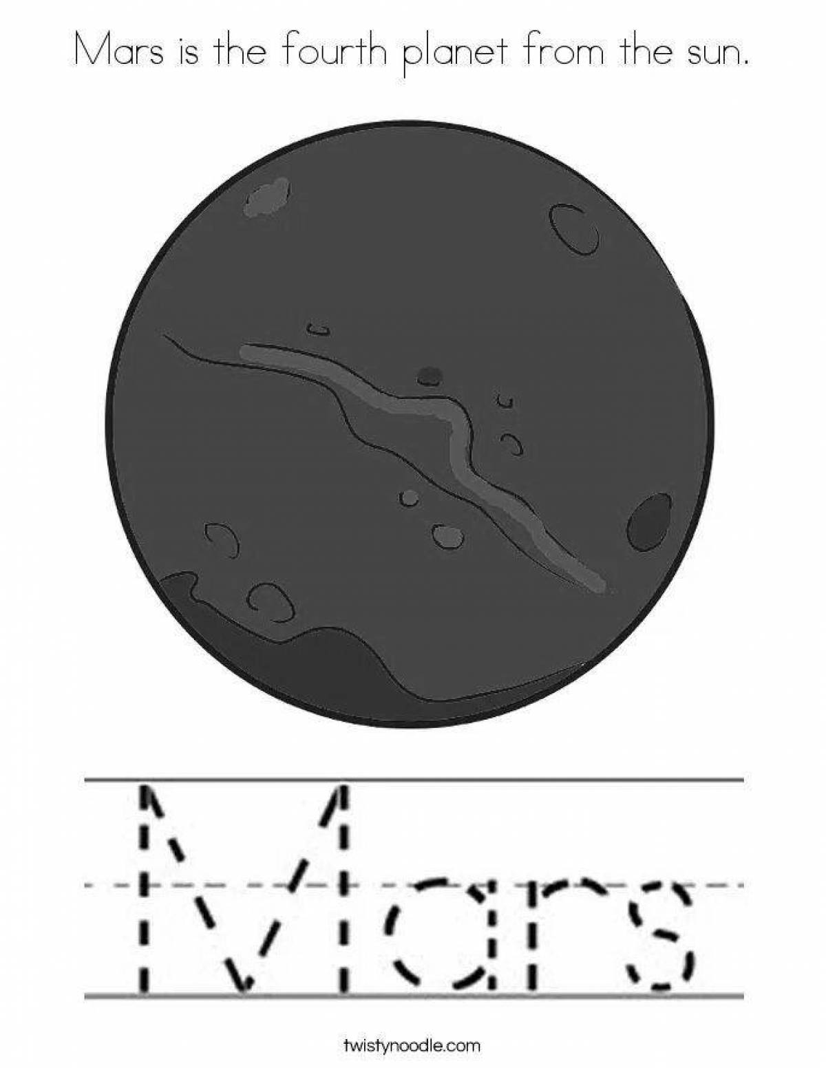 Coloring page violent planet mars