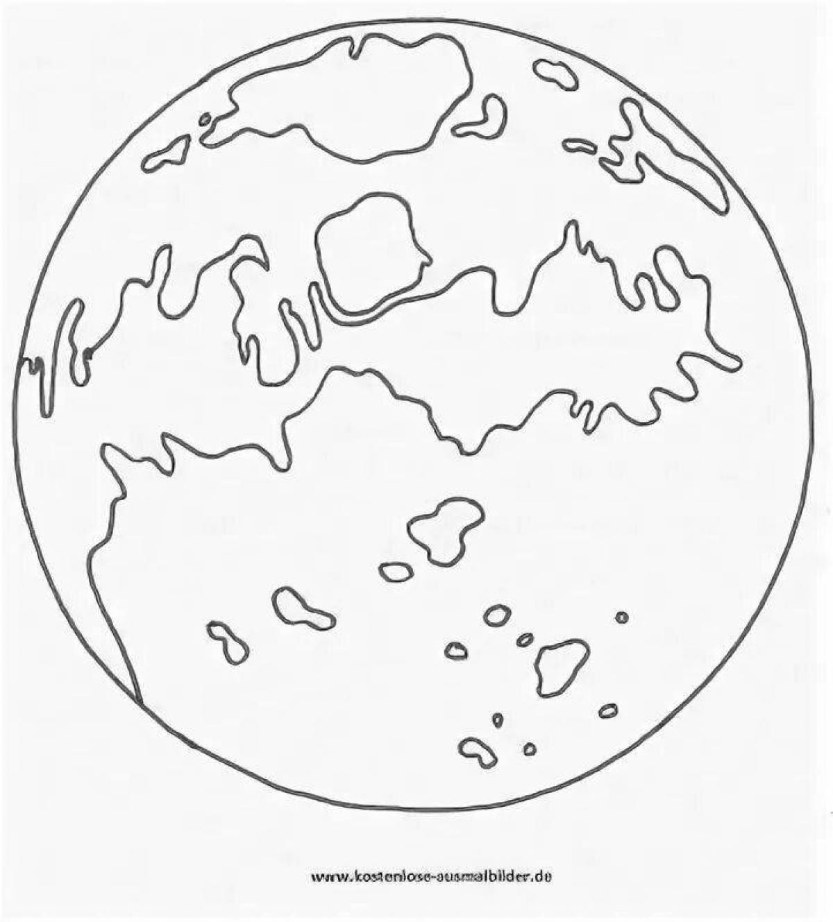 Brilliant planet mars coloring page