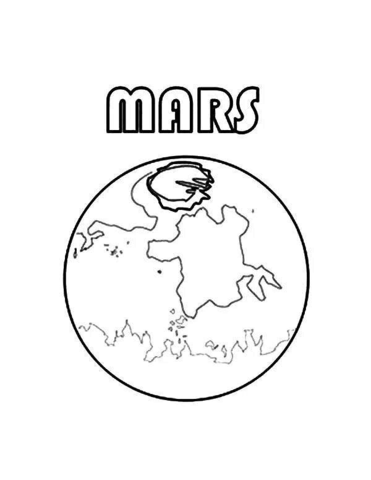 Humorous coloring planet mars