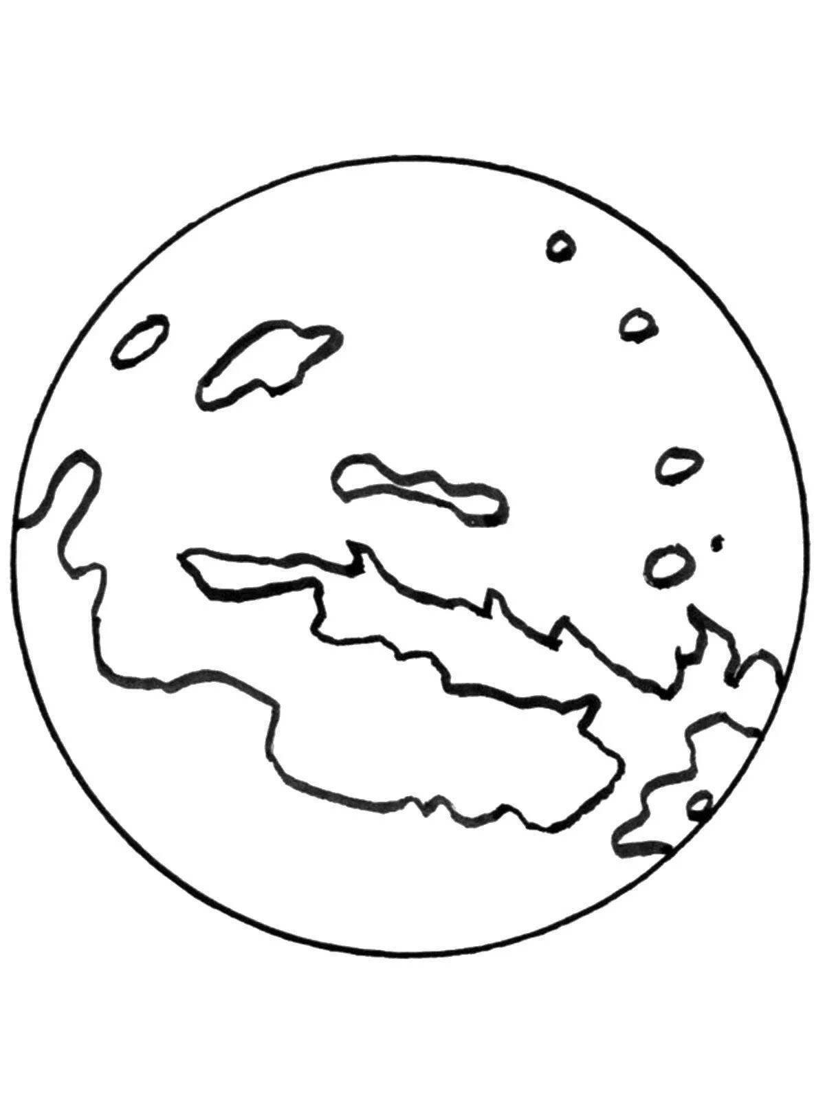 Coloring page witty planet mars