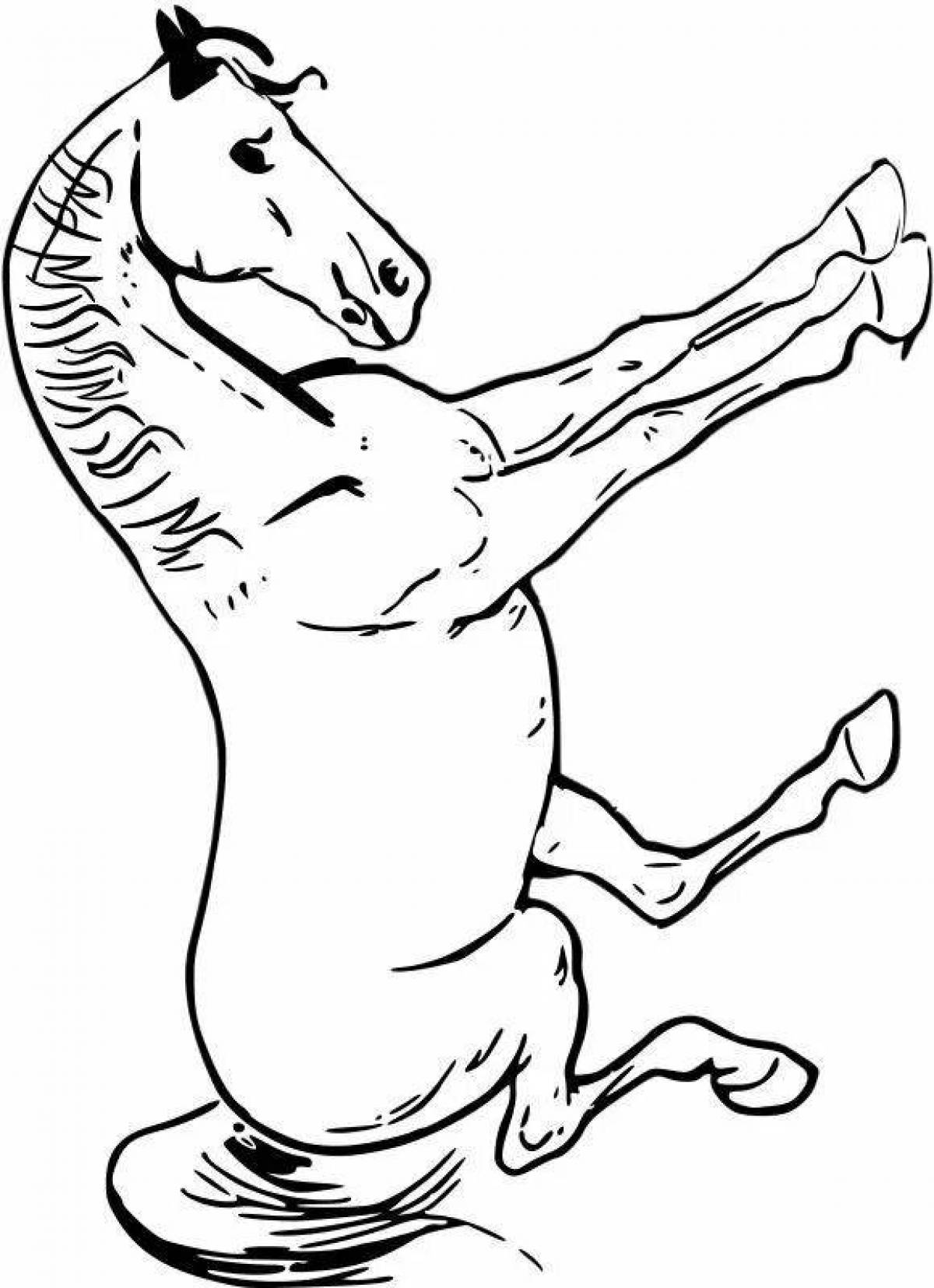 Majestic lanky horse coloring page
