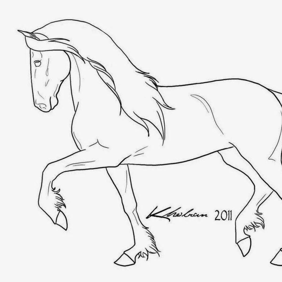 Rough lanky horse coloring page