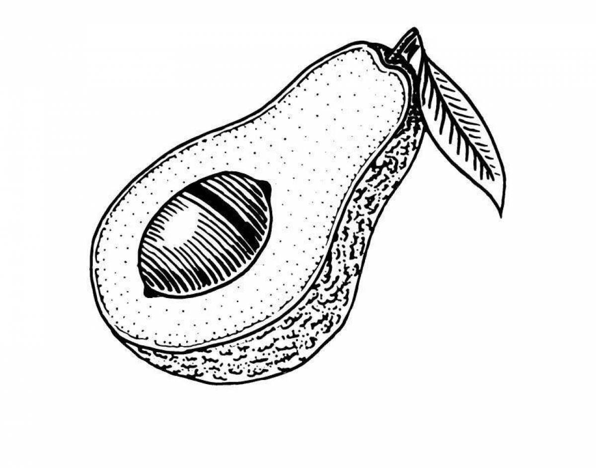 Playful avocado coloring page