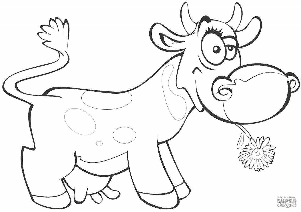 Colorful calf coloring page for kids
