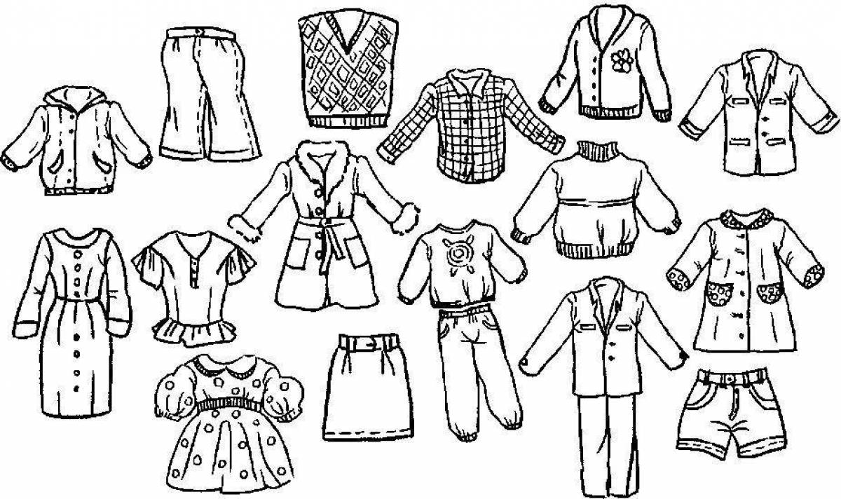 Colourful clothes coloring page