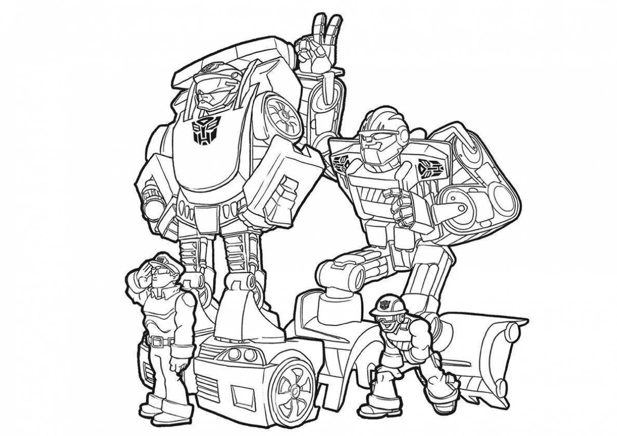 Colorful tobot boy coloring page