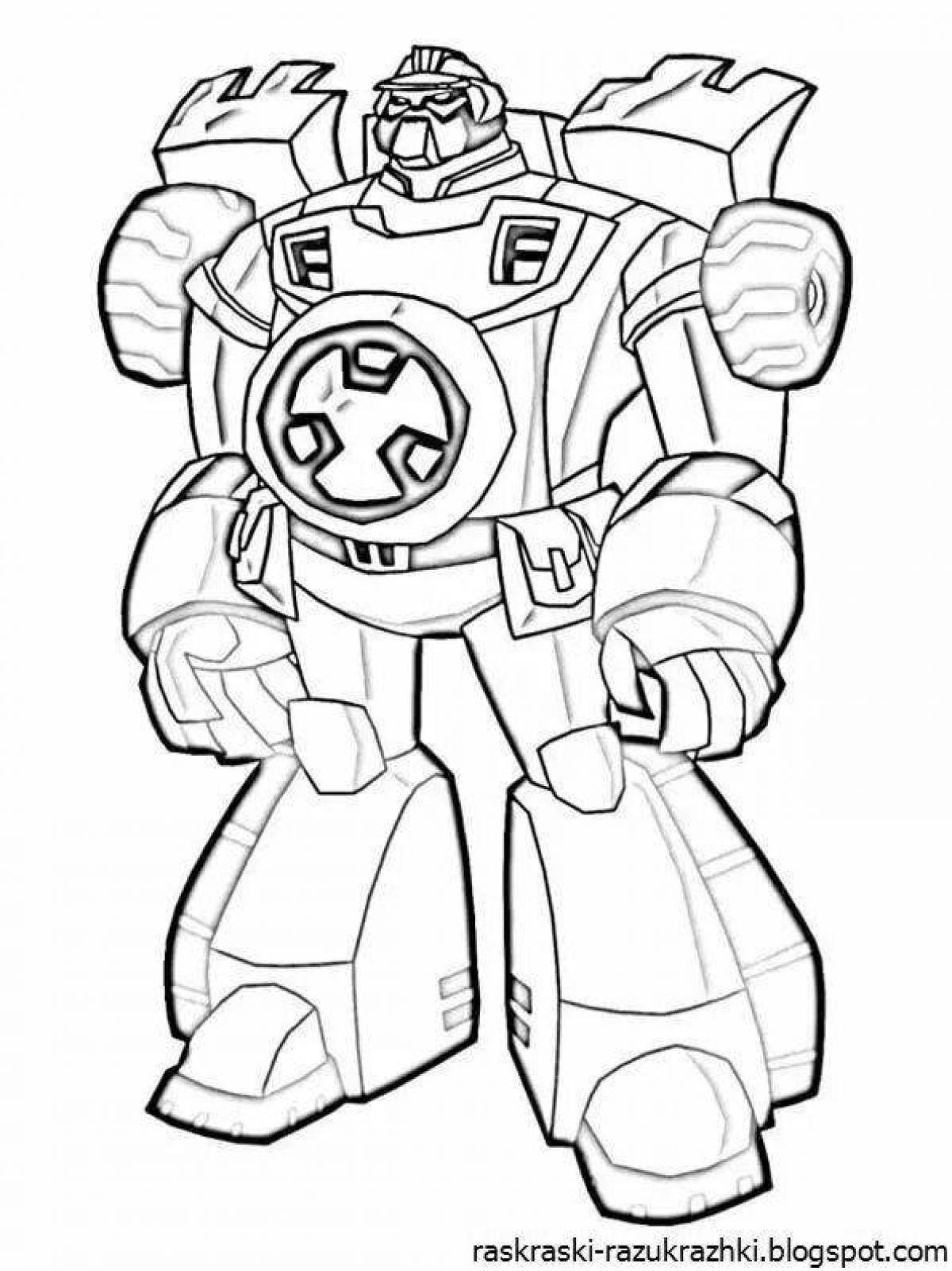 Animated tobot boy coloring page