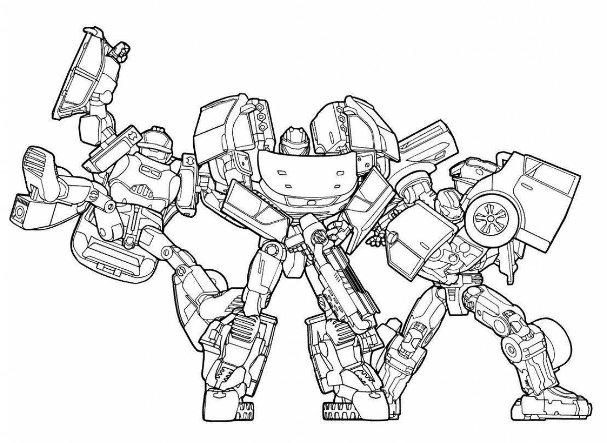 Coloring page dynamic tobot boys