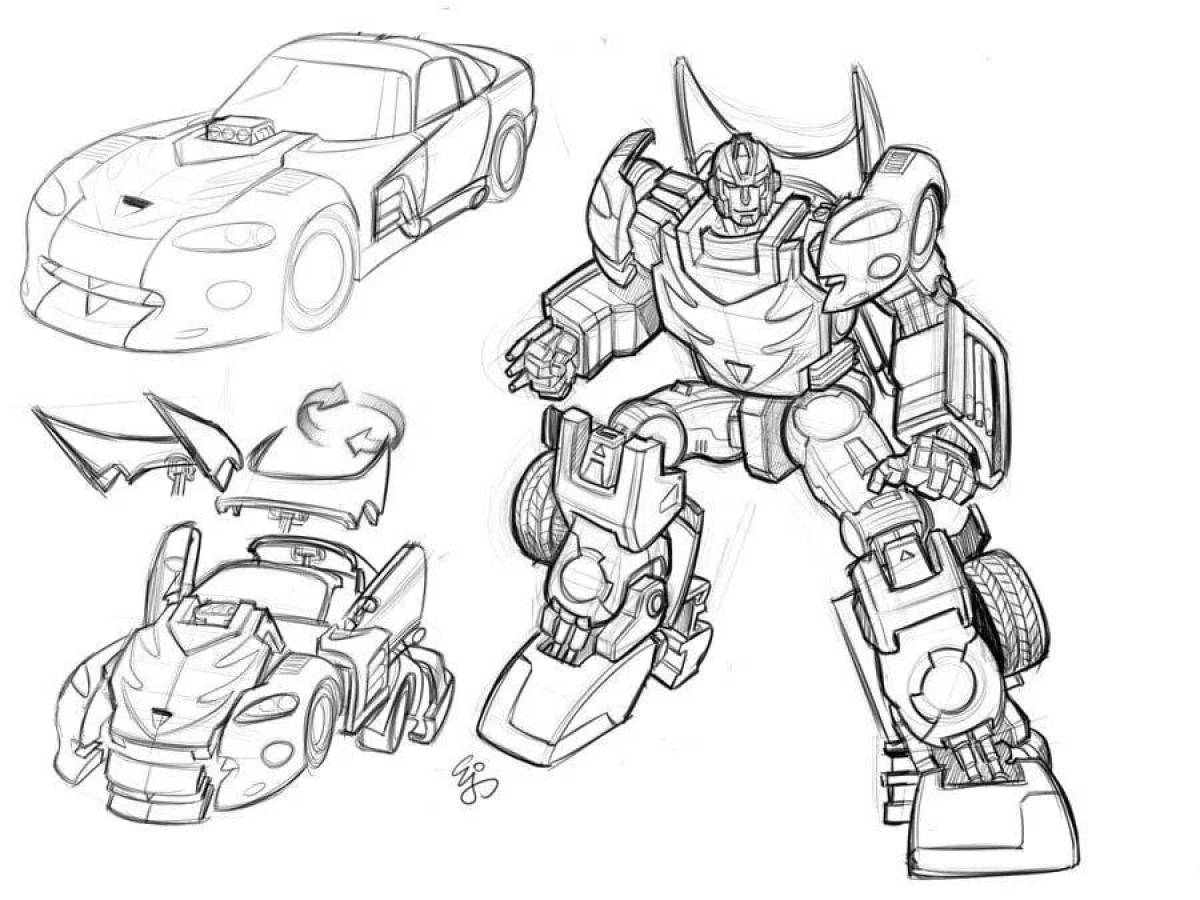 Coloring book humorous tobot boys