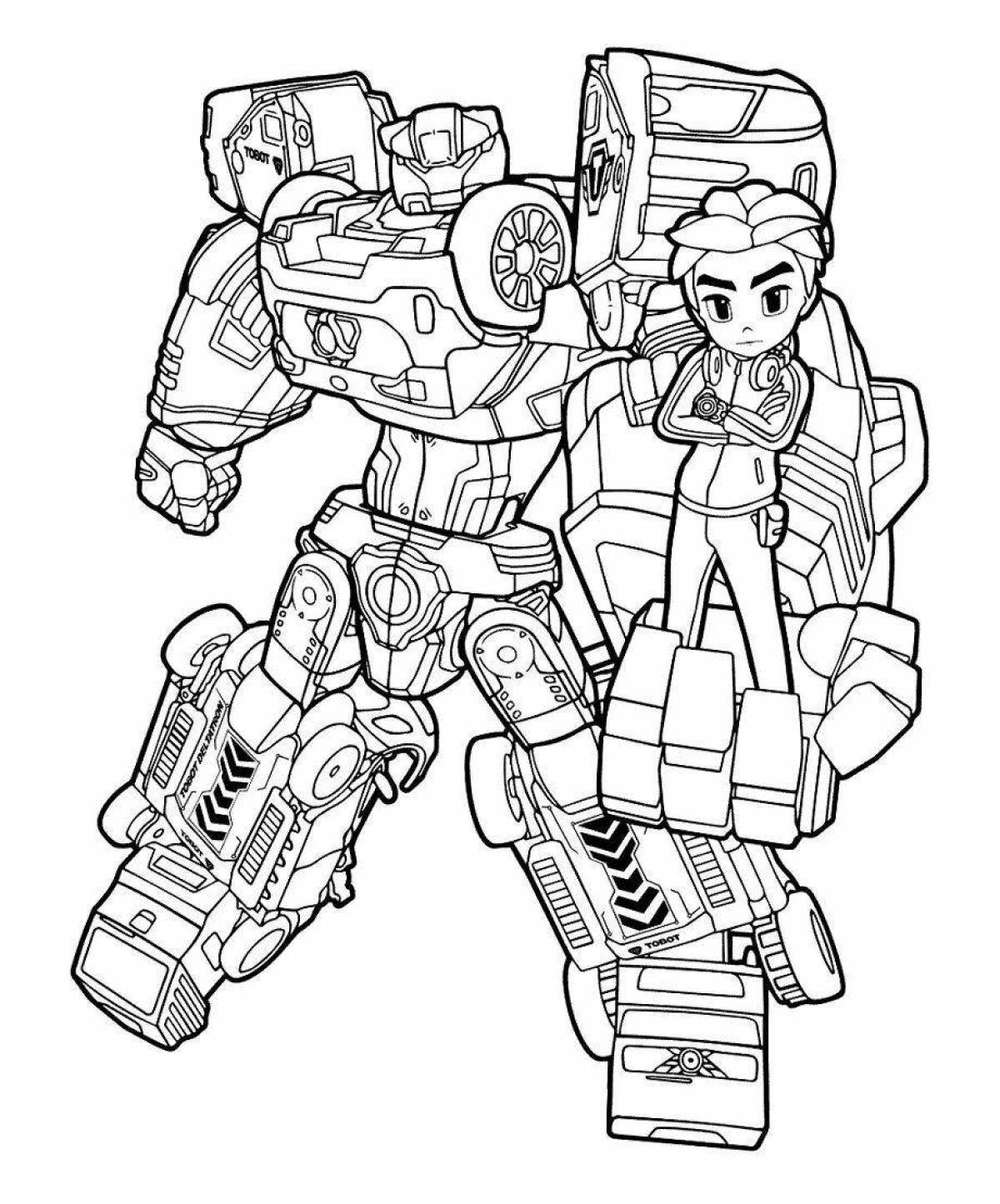 Coloring page fascinating tobot boys