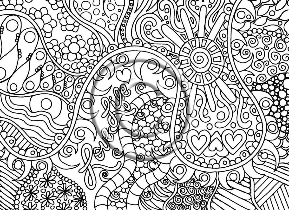 Unique hippie coloring page