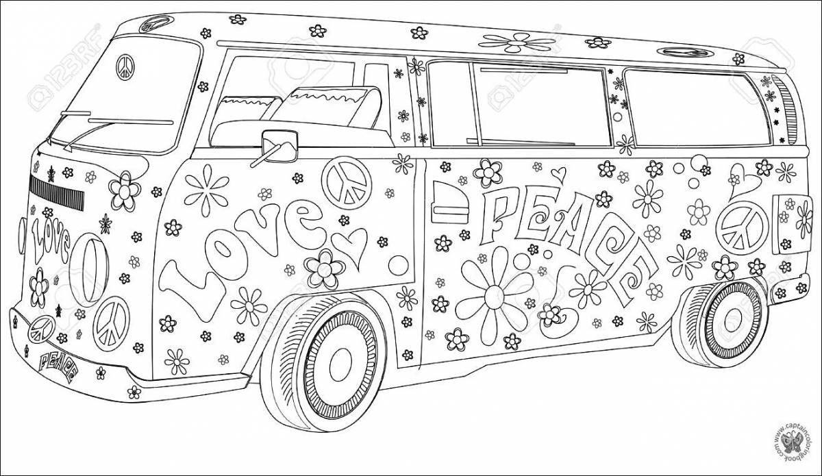 Stylish hippie coloring book