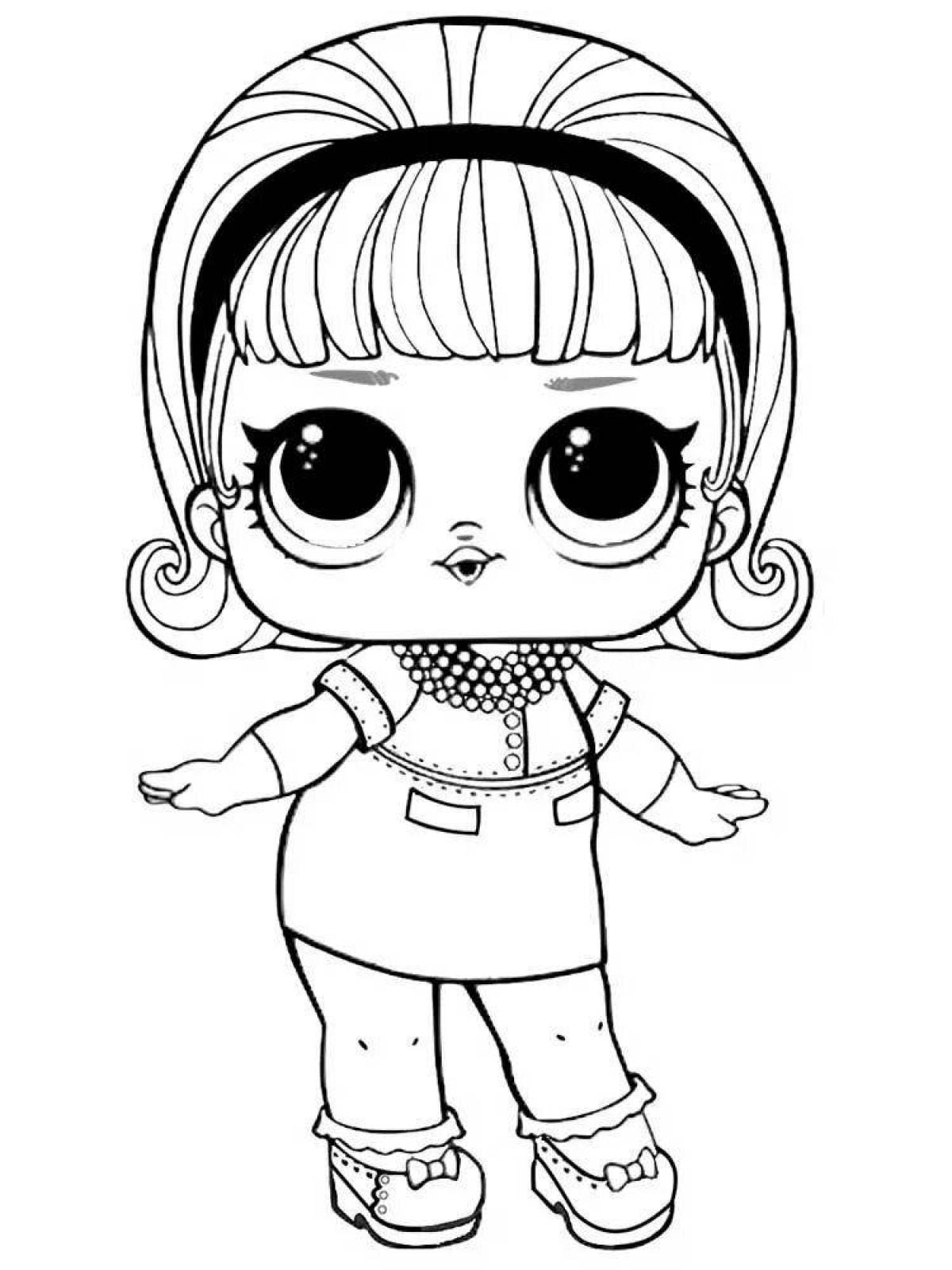 Fairy print lol doll coloring page