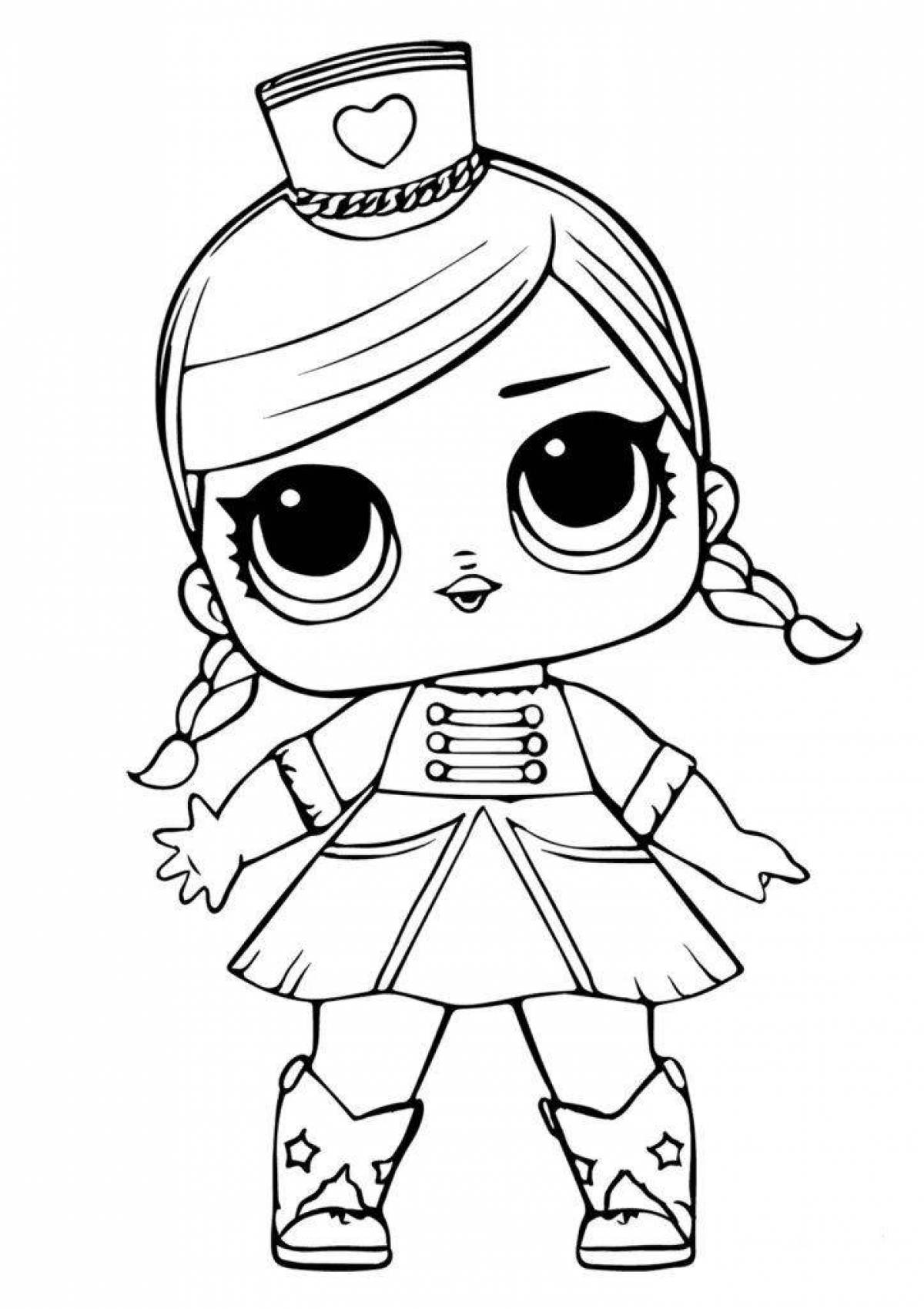 Charming print lol doll coloring page