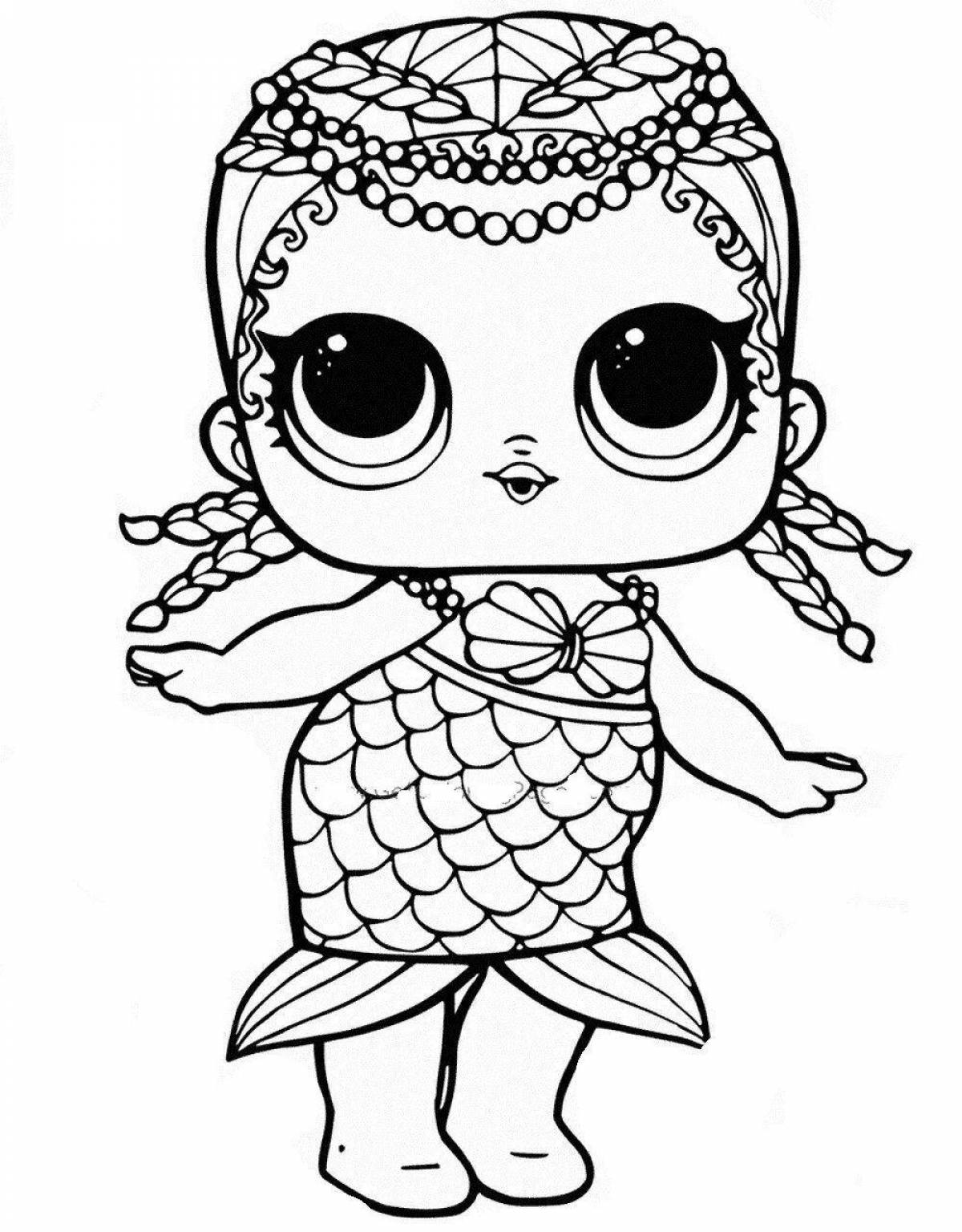 Amazing print lol doll coloring page