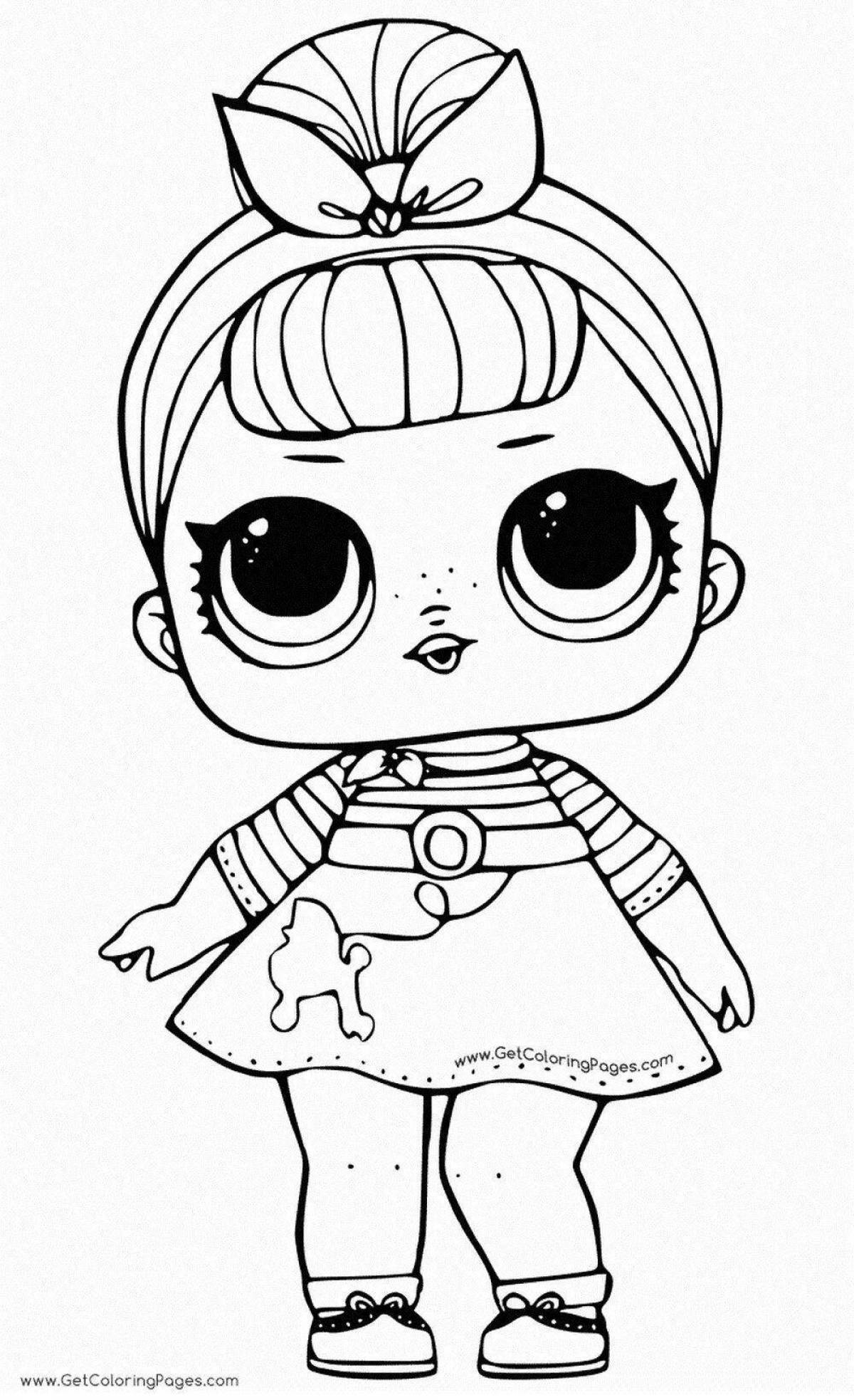 Coloring book lol doll with cute print