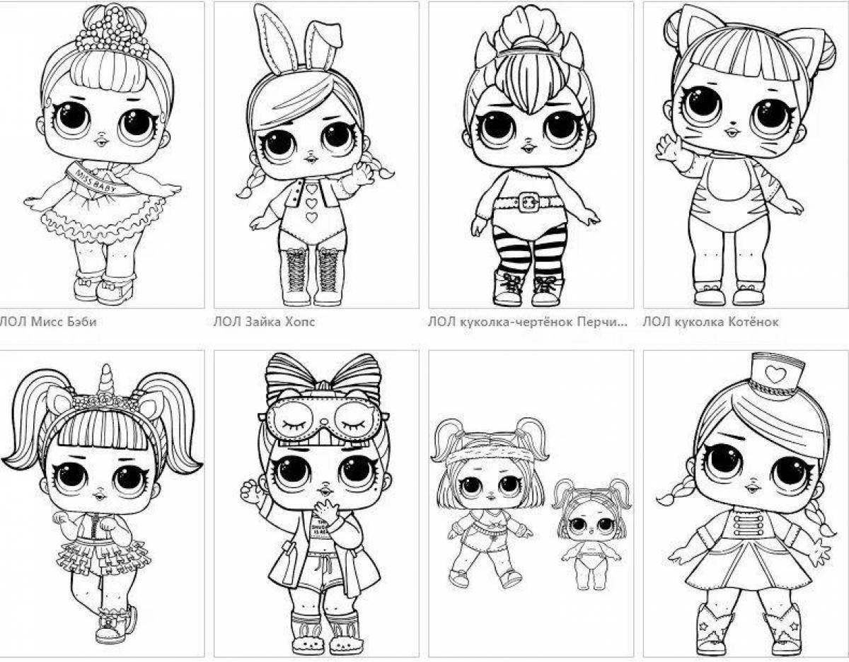 Creative print lol doll coloring page