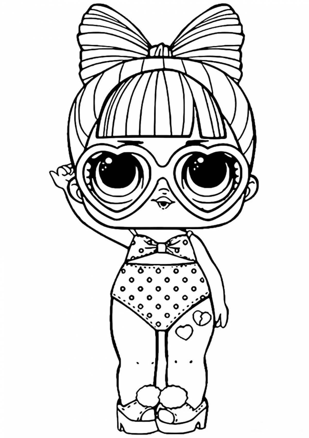 Attractive print lol doll coloring page