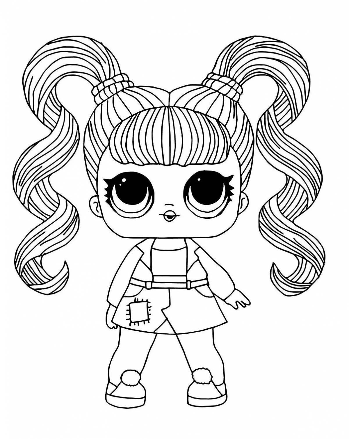 Dazzling print lol doll coloring page