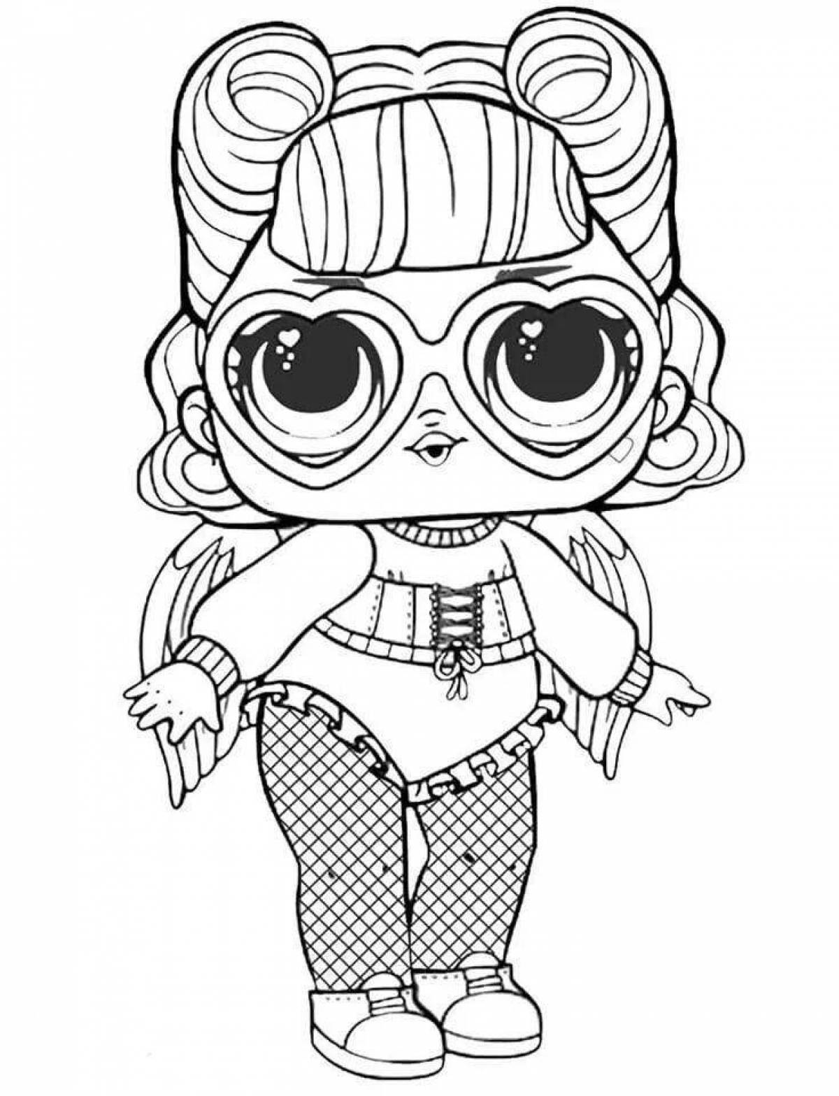 Glitter print lol doll coloring page