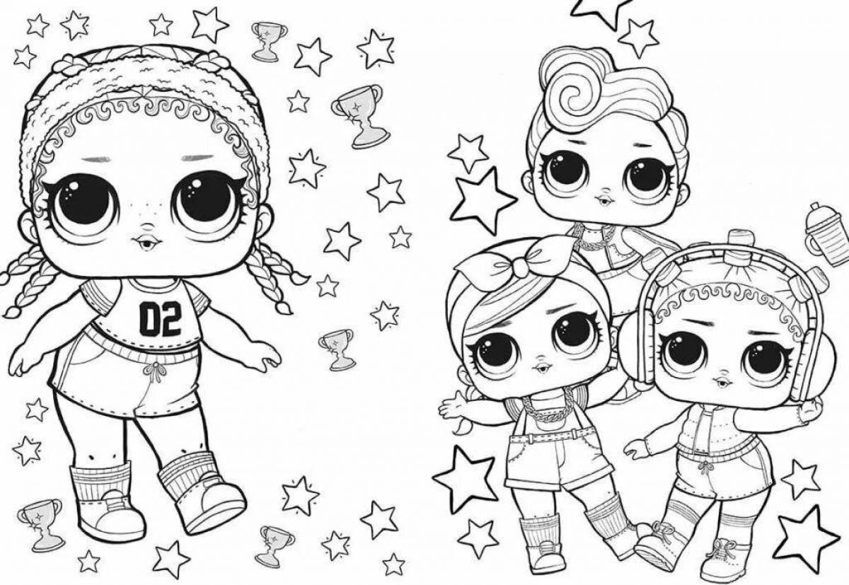 Coloring book lol doll with glamor print
