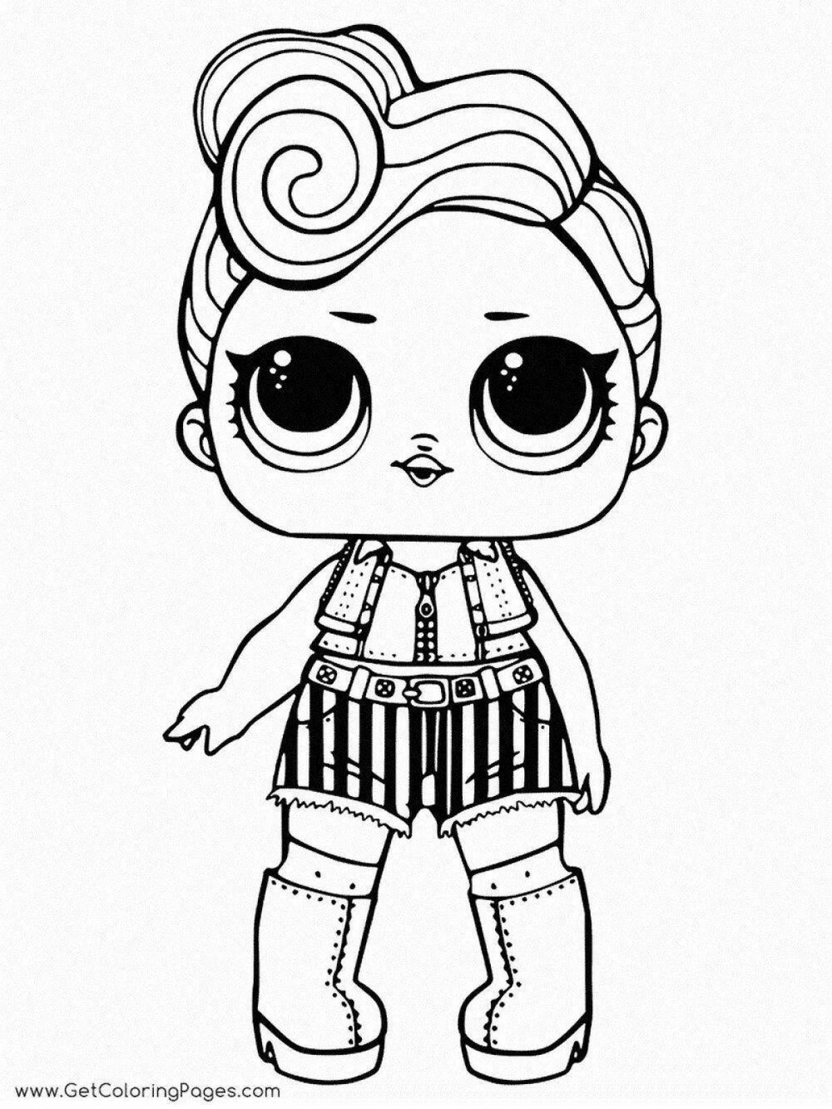 Coloring book lol doll with a stylish print