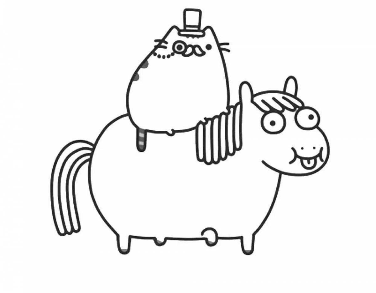 Drowsy Pusheen coloring page