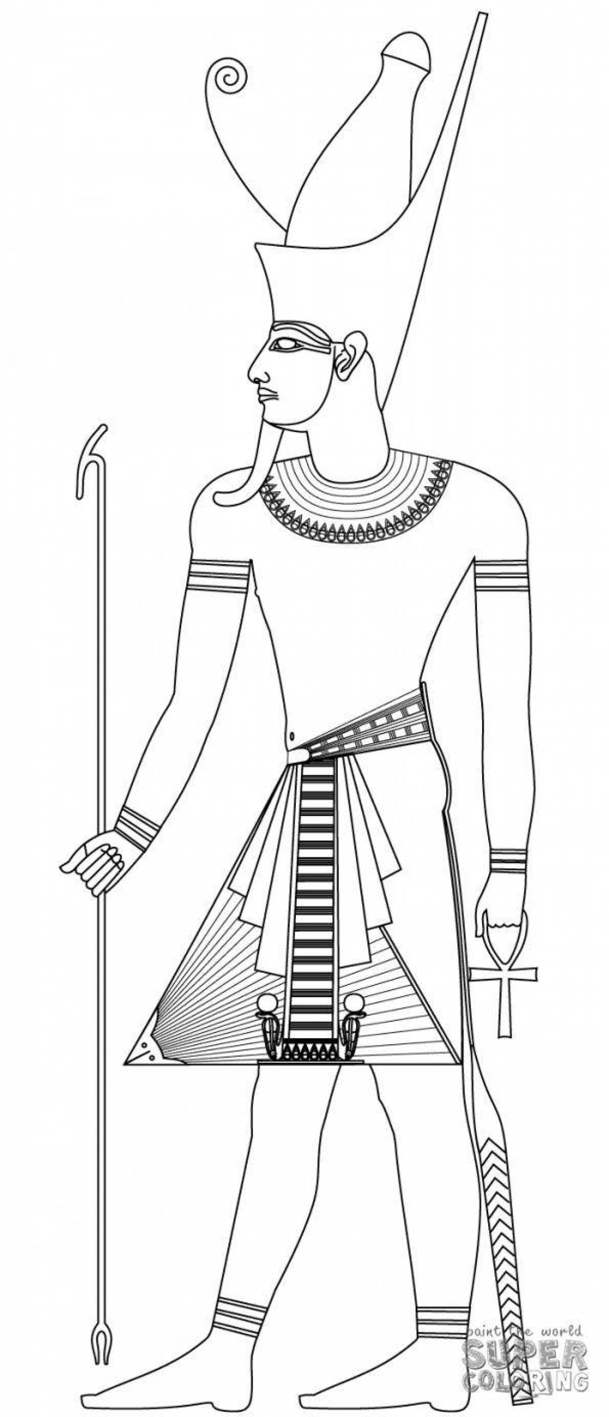 Раскраска грандиозный фараон