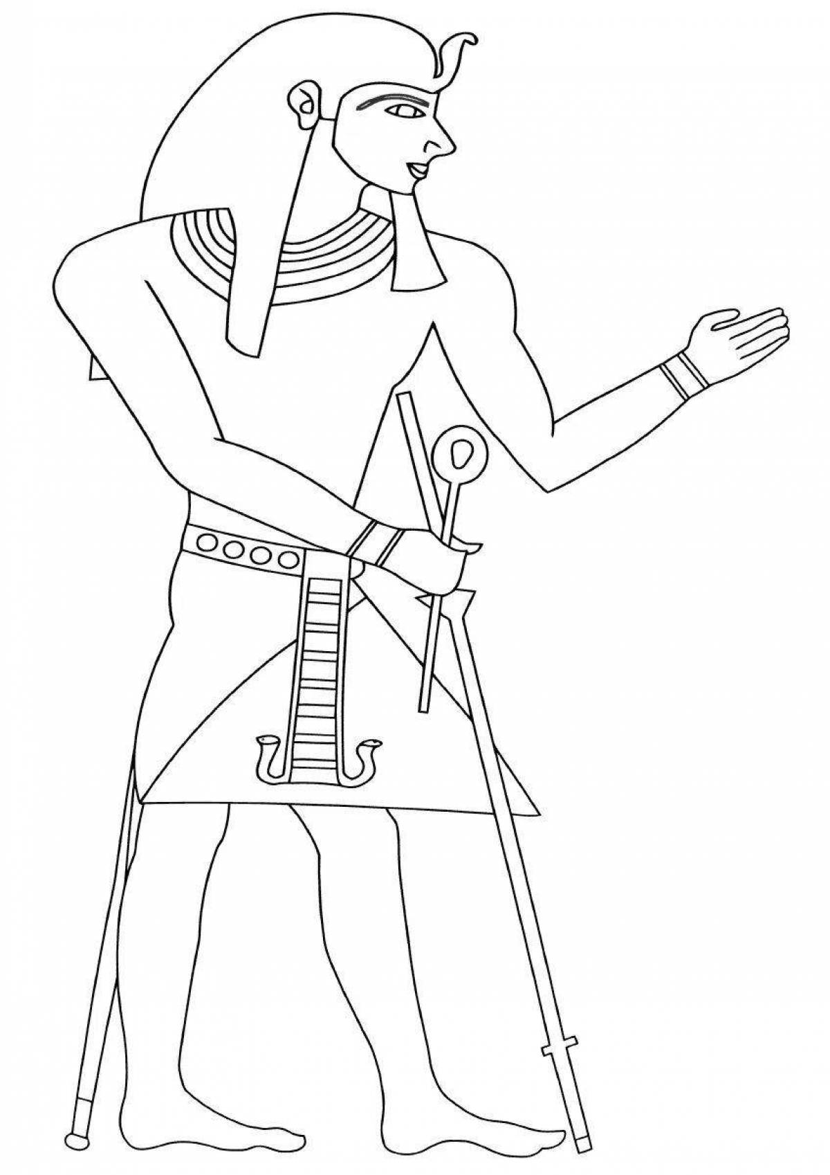 Coloring page elegant pharaoh