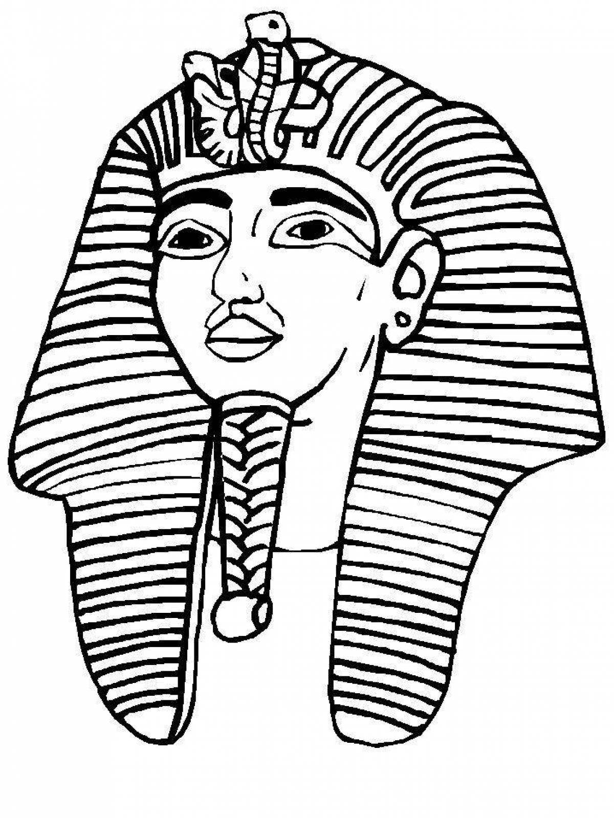 Glowing pharaoh coloring page