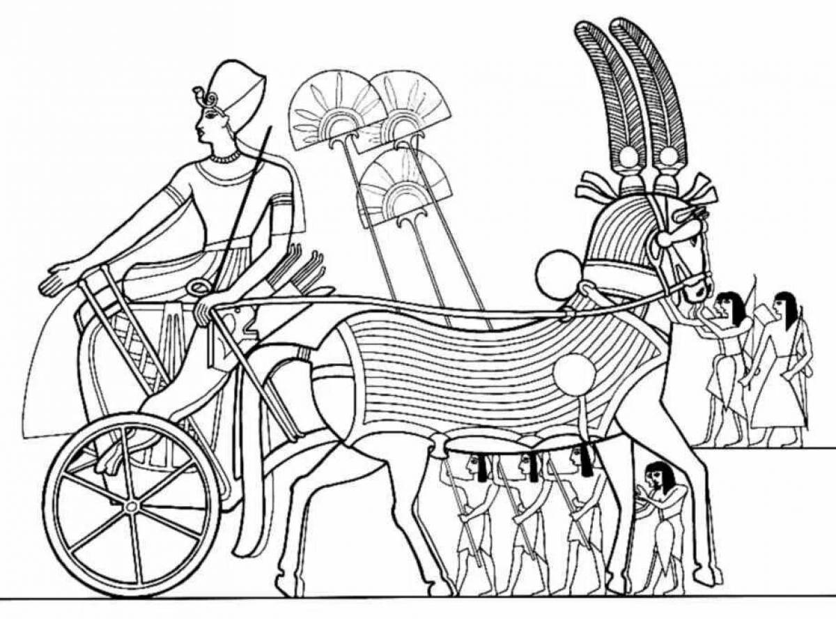 Раскраска декоративный фараон