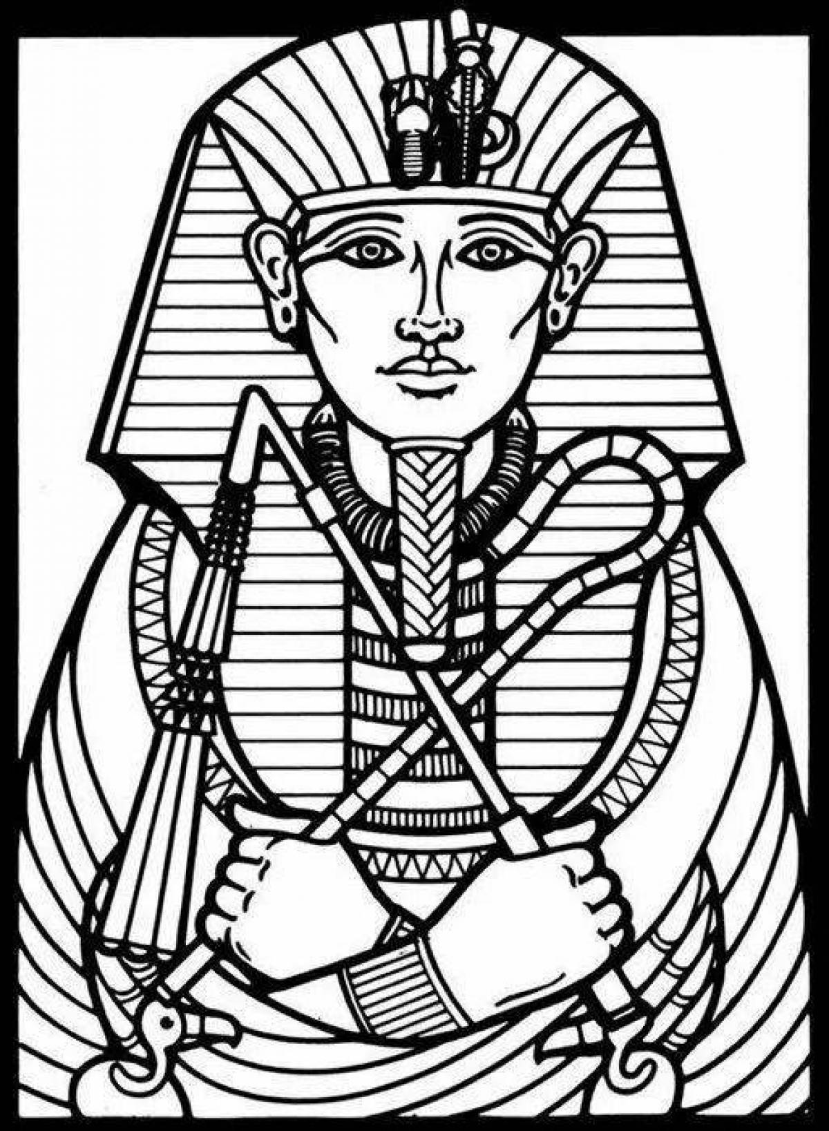 Blossoming pharaoh coloring page