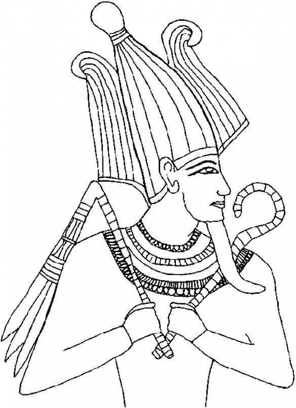 Coloring page spectacular pharaoh