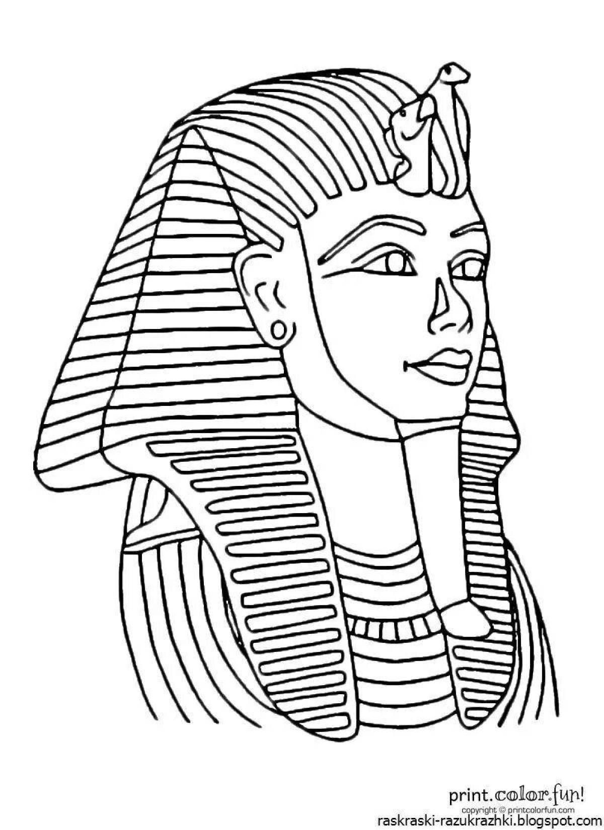 Glamorous pharaoh coloring page