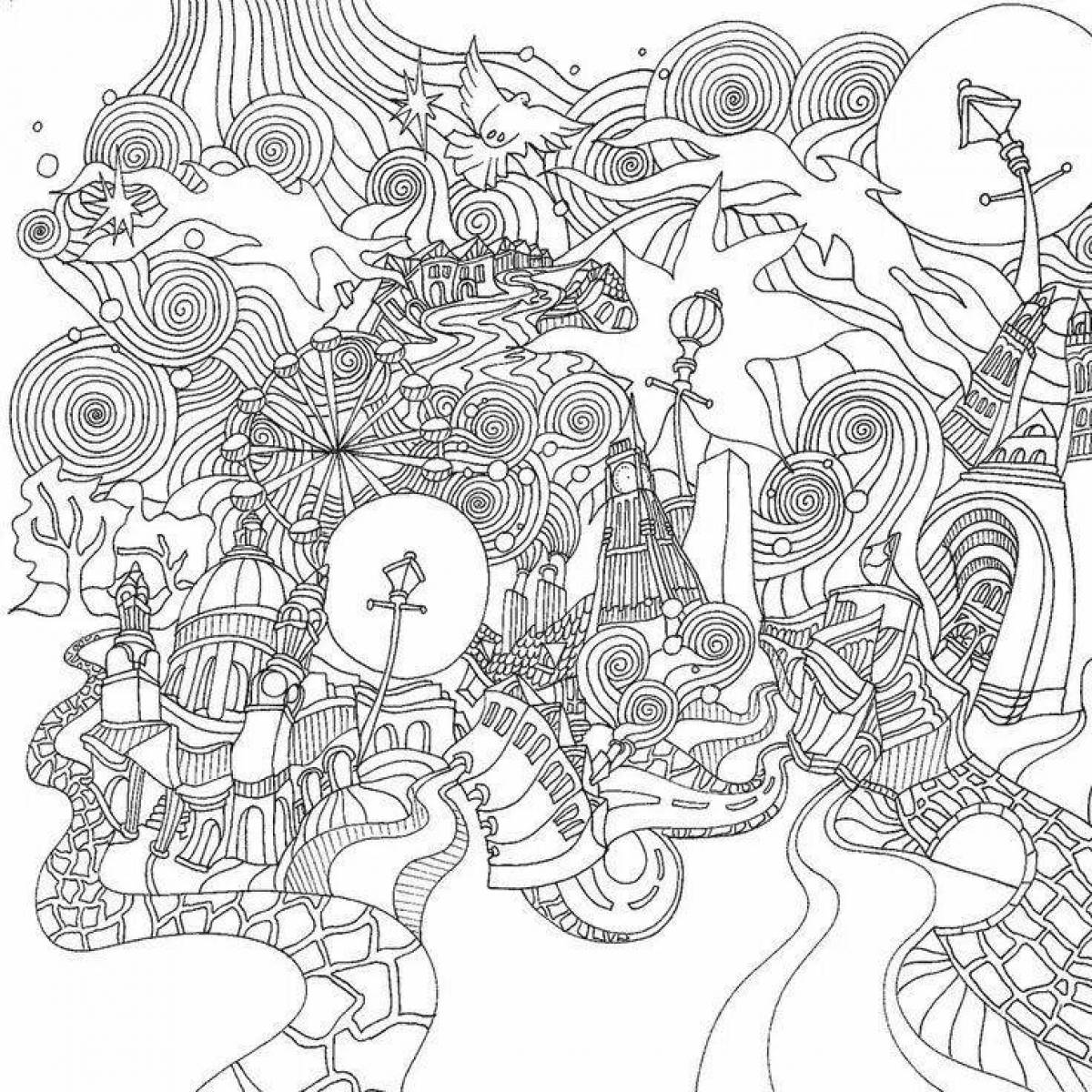 Exquisite coloring antistress magic black