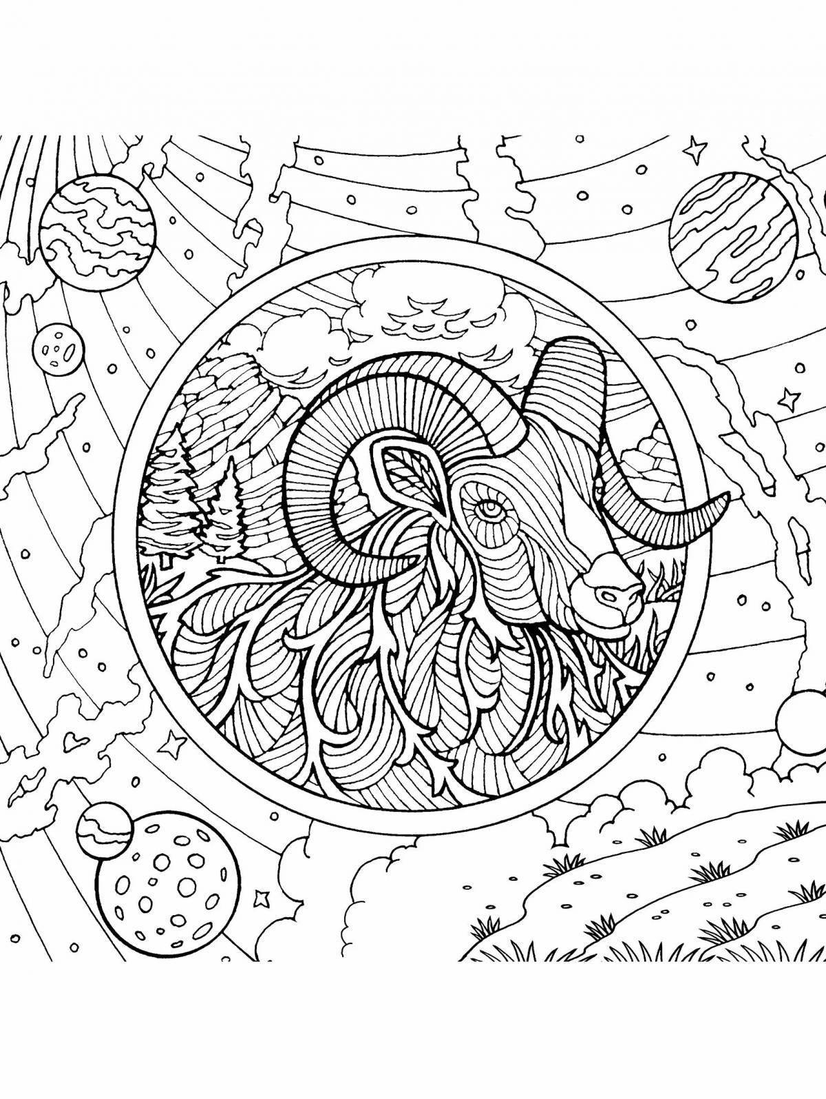 Hypnotic coloring antistress magic black