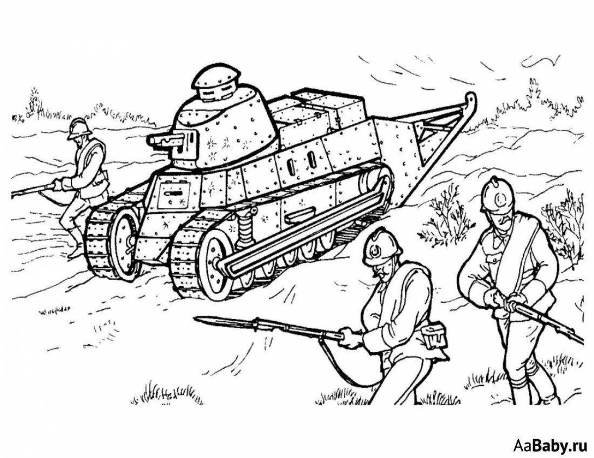 A fascinating coloring book about World War II
