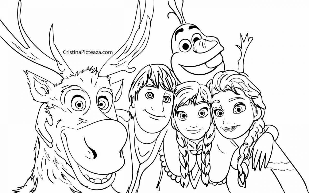 Adorable Frozen Coloring Page