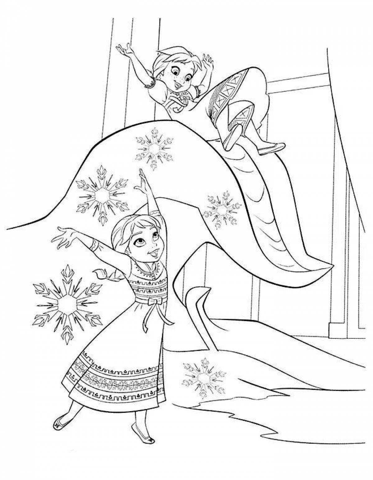 Glitter cold heart coloring page
