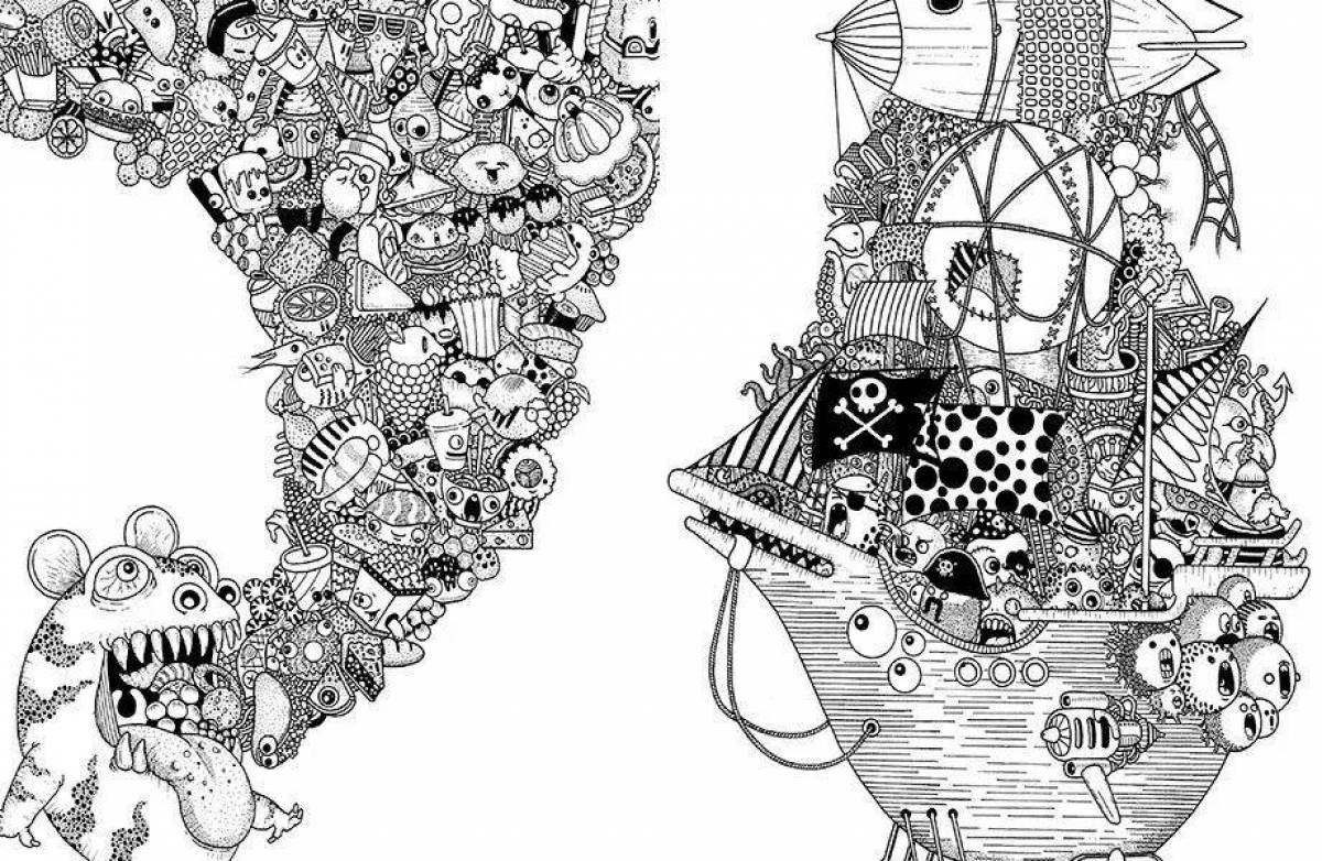 Innovative coloring book for adult boys