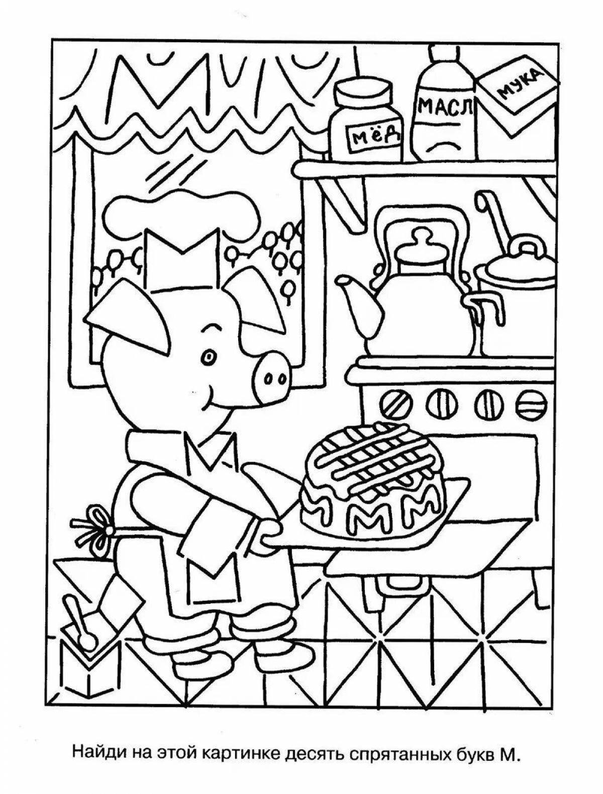 Coloring pages letter m for preschoolers