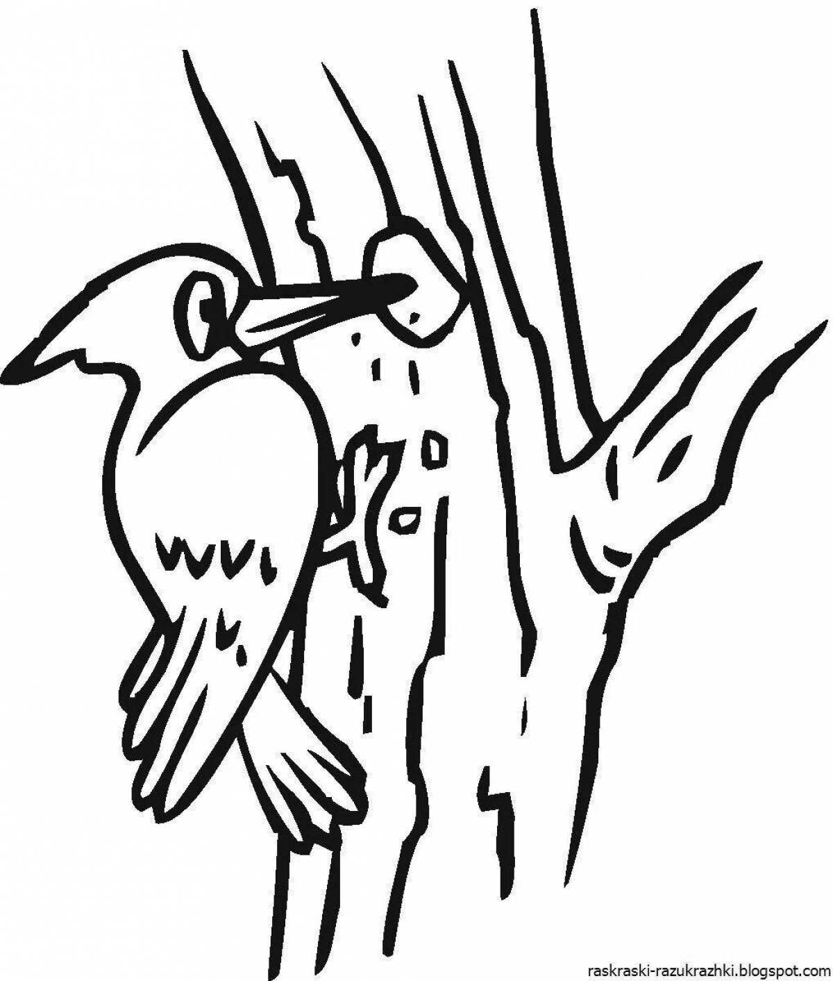 Elegant woodpecker on a tree