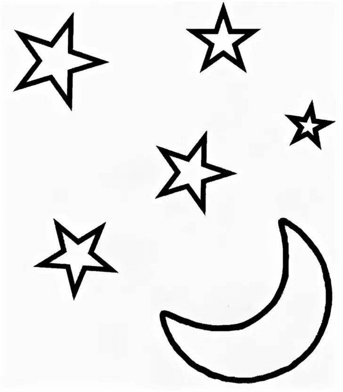 Королевская раскраска луна и звезды